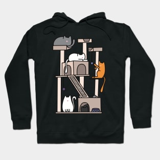 Cats Playing on Cat Tree Hoodie